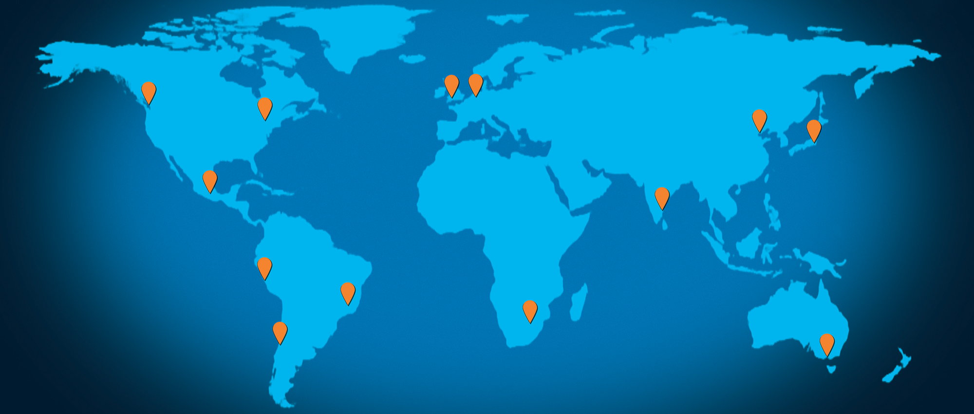 World map with Eriez locations